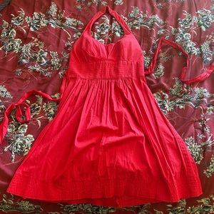 Red Cotton Halter Dress. B Darlin. Size 7/S